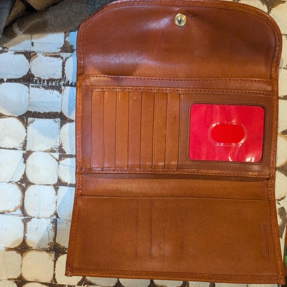 Dooney & Bourke Textured Gray Wallet with Brown Trim - Picture 6 of 14